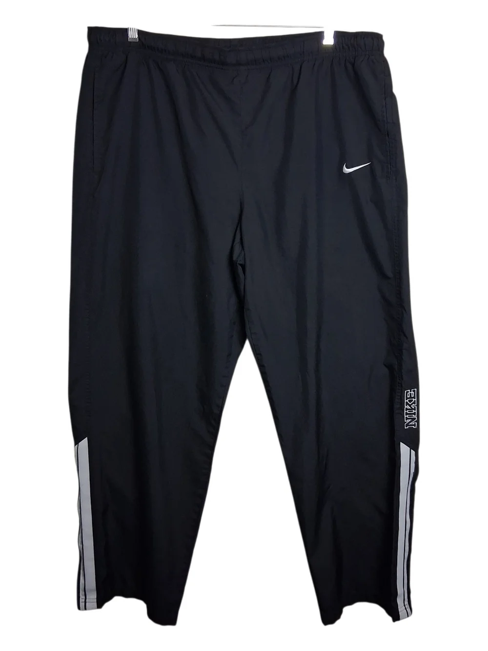 Nike Men's Vintage Y2K Size XL Black Nylon Windbreaker Athletic Pants Ankle Zip